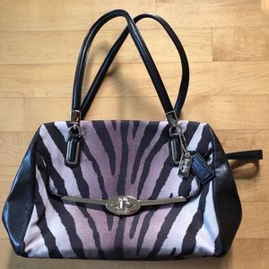 Coach Madison Madeline East West Zebra Satchel